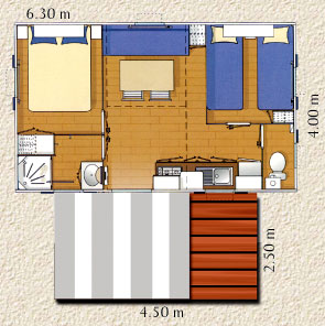 plan mobile home 25 m²
